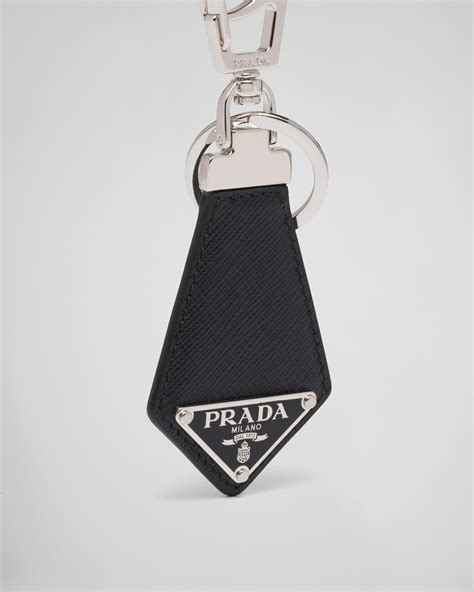 prada saffiano leather keychain|Black Saffiano Leather Keychain .